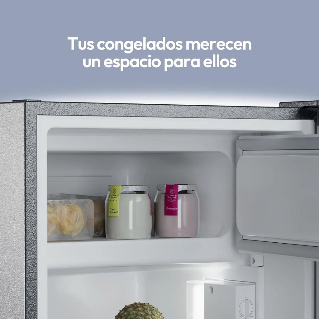 Candy CNOQ2S58EX Frigorífico Mini con Congelador 129 L, 54,5 x 85 cm, Luz LED, Inox