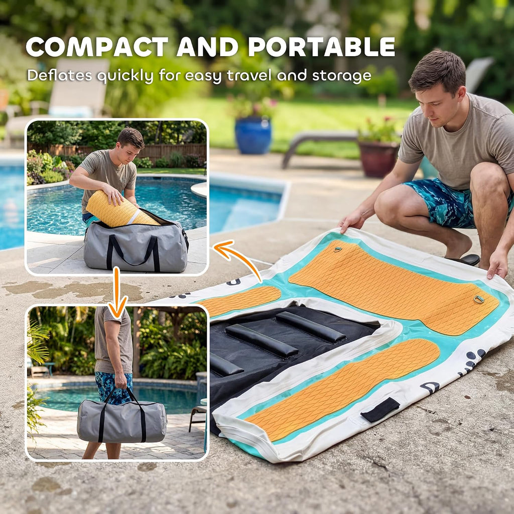 PawHut Rampa Hinchable para Perros 151 x 102 cm para Piscina, Lago y Barco, hasta 100 kg