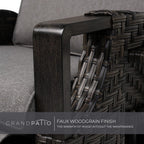 Grand Patio Sillón Reclinable de Ratán con Cojines para Interior y Exterior, Gris Oscuro