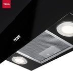 TEKA DVT 78660 TBS Campana Decorativa Vertical 70 cm, Aspiración Perimetral, Motor EcoPower, Negra