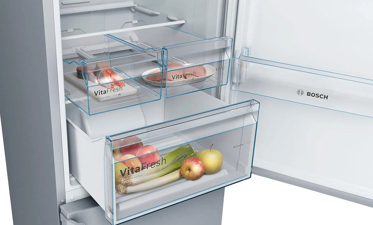 Bosch KGN49XIDQ Frigorífico Combi No Frost Serie 4, 203 x 70 cm, 438 L, VitaFresh, Blanco