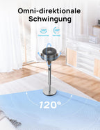 Dreo PolyFan Ventilador de Pie Silencioso 20 dB, Oscilación 120° + 120°, 1200 m³/h, 102 cm