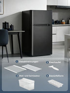 FOHERE Mini Frigorífico 90 L con Congelador de 26 L, 2 Puertas, Silencioso 43 dB