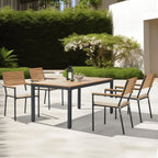 Conjunto de Jardín Rhodos de Madera de Acacia Mesa y 4 Sillas