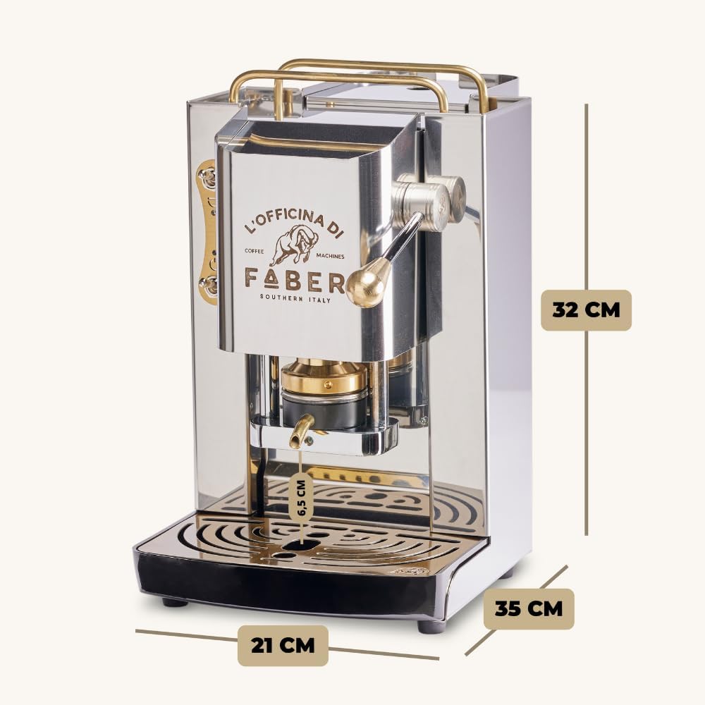Faber Pro Total Deluxe Cafetera de Monodosis ESE 44 mm de Latón, 1,3 L