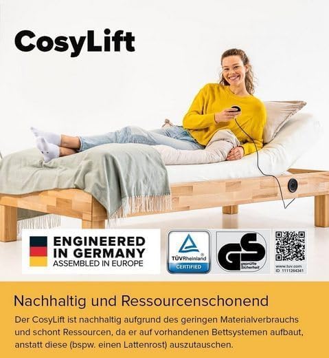 COSYLIFT Somier Elevable Eléctrico Add-On para Cualquier Cama y Colchón, con Mando