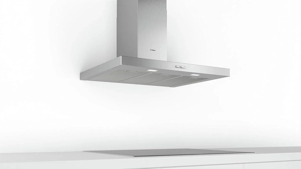 Bosch DWB96BC50 Campana Extractora Decorativa de Pared 90 cm Serie 2, 619 m³/h, LED, Acero Inoxidable