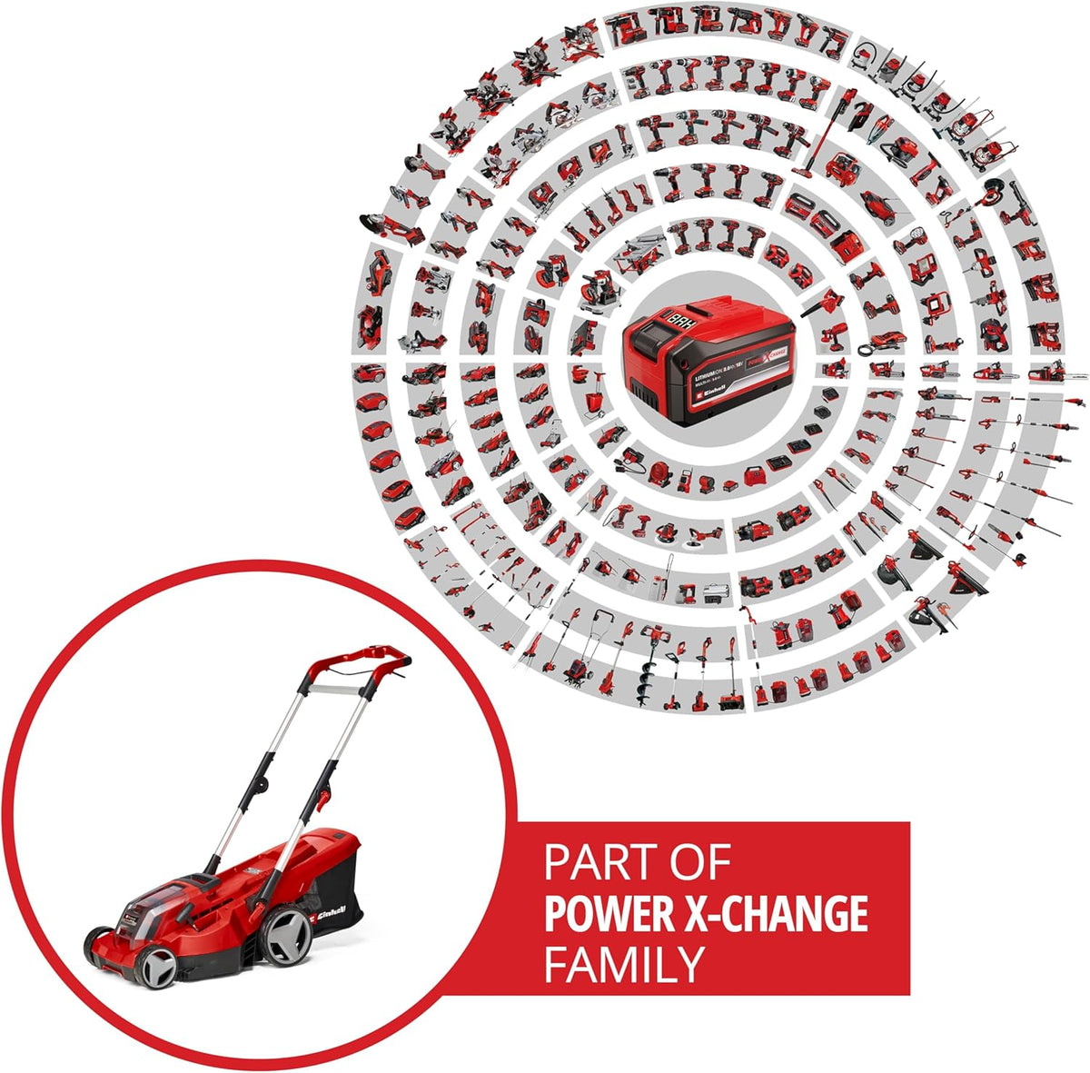 Einhell RASARRO 36/42 Cortacésped a Batería 36 V, 42 cm, hasta 725 m², con 2 Baterías 5,2 Ah - imagen 4