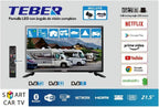TEBER Smart TV 22" Full HD Android con Alimentación 12 V y 230 V para Autocaravanas, Caravanas y Barcos