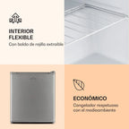 Klarstein Garfield Eco Mini Congelador Vertical 33 L Silencioso, Plateado