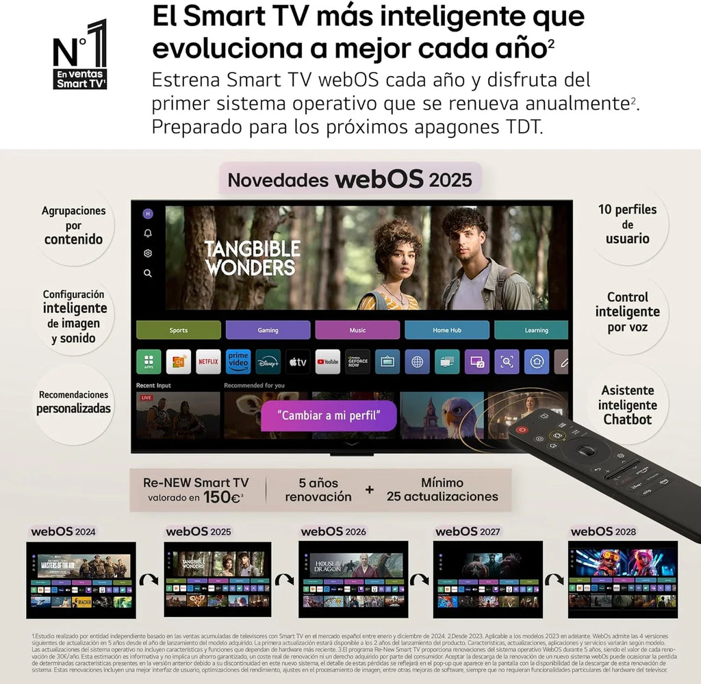 OLED48C54LA TV OLED evo 48" 4K Smart TV webOS 25, Dolby Vision, Dolby Atmos, 120 Hz