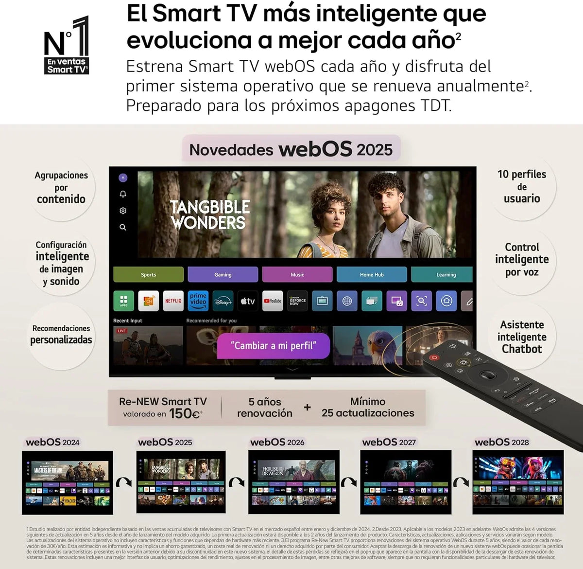 OLED48C54LA TV OLED evo 48" 4K Smart TV webOS 25, Dolby Vision, Dolby Atmos, 120 Hz
