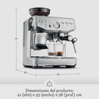Sage Barista Express Impress Cafetera Espresso con Molinillo y Espumador, 1850 W, Acero Inoxidable