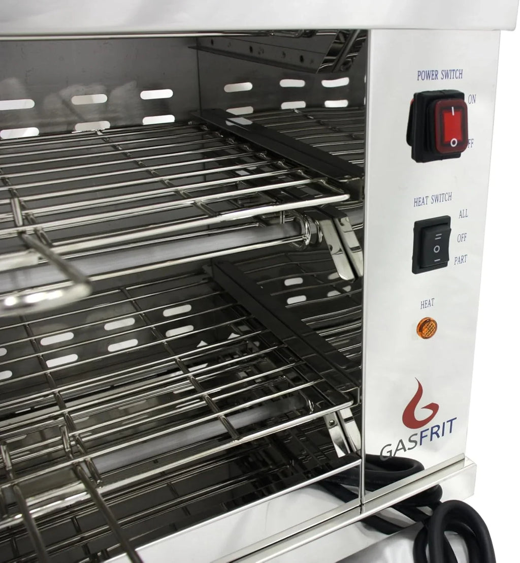 Tostador Eléctrico Industrial de Cuarzo 2 Pisos 3000 W, Acero Inoxidable, para Hostelería