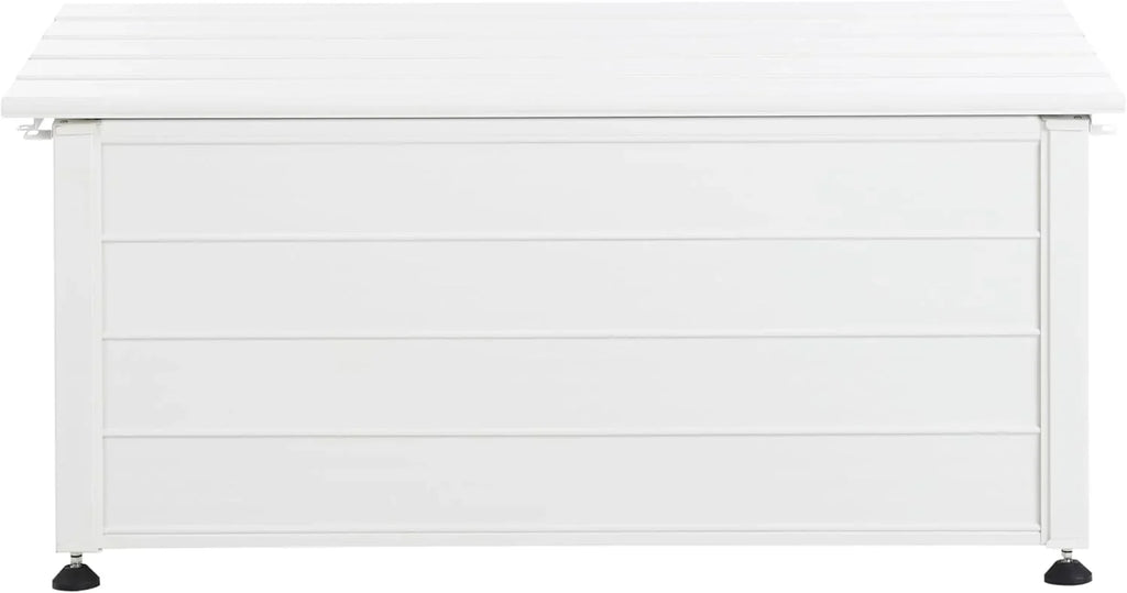 Beliani Campalto Arcón de Exterior de Aluminio Blanco 113 x 50 cm, 190 L