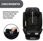 Chicco Unico Evo i-Size Classic Silla de Coche Isofix Giratoria 360° de 40 a 150 cm (0-12 Años), Negra