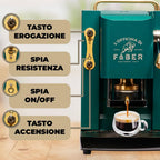 Faber Pro Total Deluxe Cafetera de Monodosis ESE 44 mm de Latón, 1,3 L