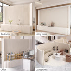 Biombo Separador Plegable con Estante 300 x 43 x 200 cm, Blanco