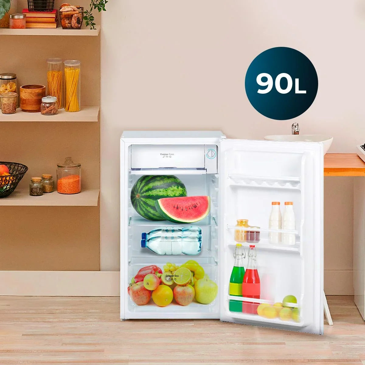 Cecotec Bolero CoolMarket TT 90 White E Frigorífico Pequeño 90 L con Compartimento Congelador