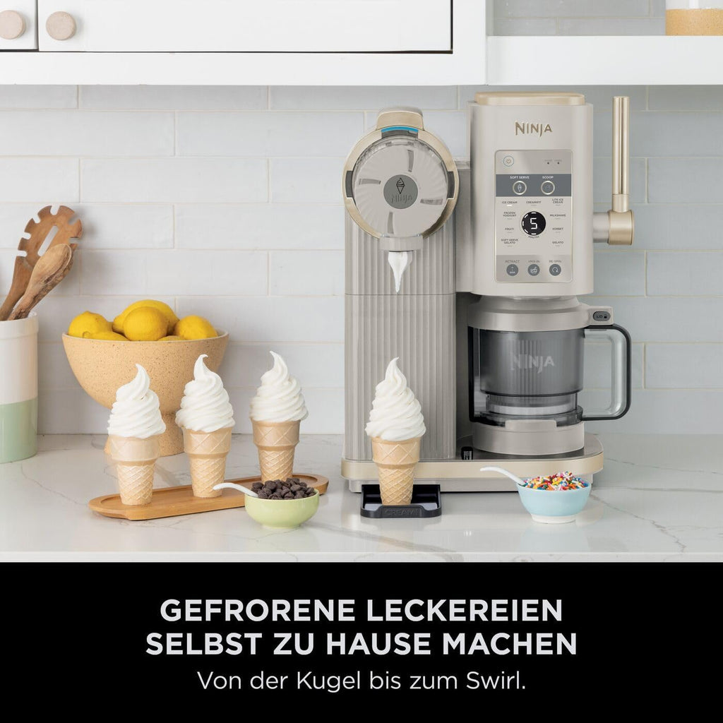Ninja CREAMi Scoop & Swirl NC701EU Heladera 13 Programas con 2 Recipientes, Stone Gold