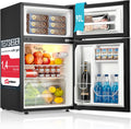 FOHERE Mini Frigorífico 90 L con Congelador de 26 L, 2 Puertas, Silencioso 43 dB