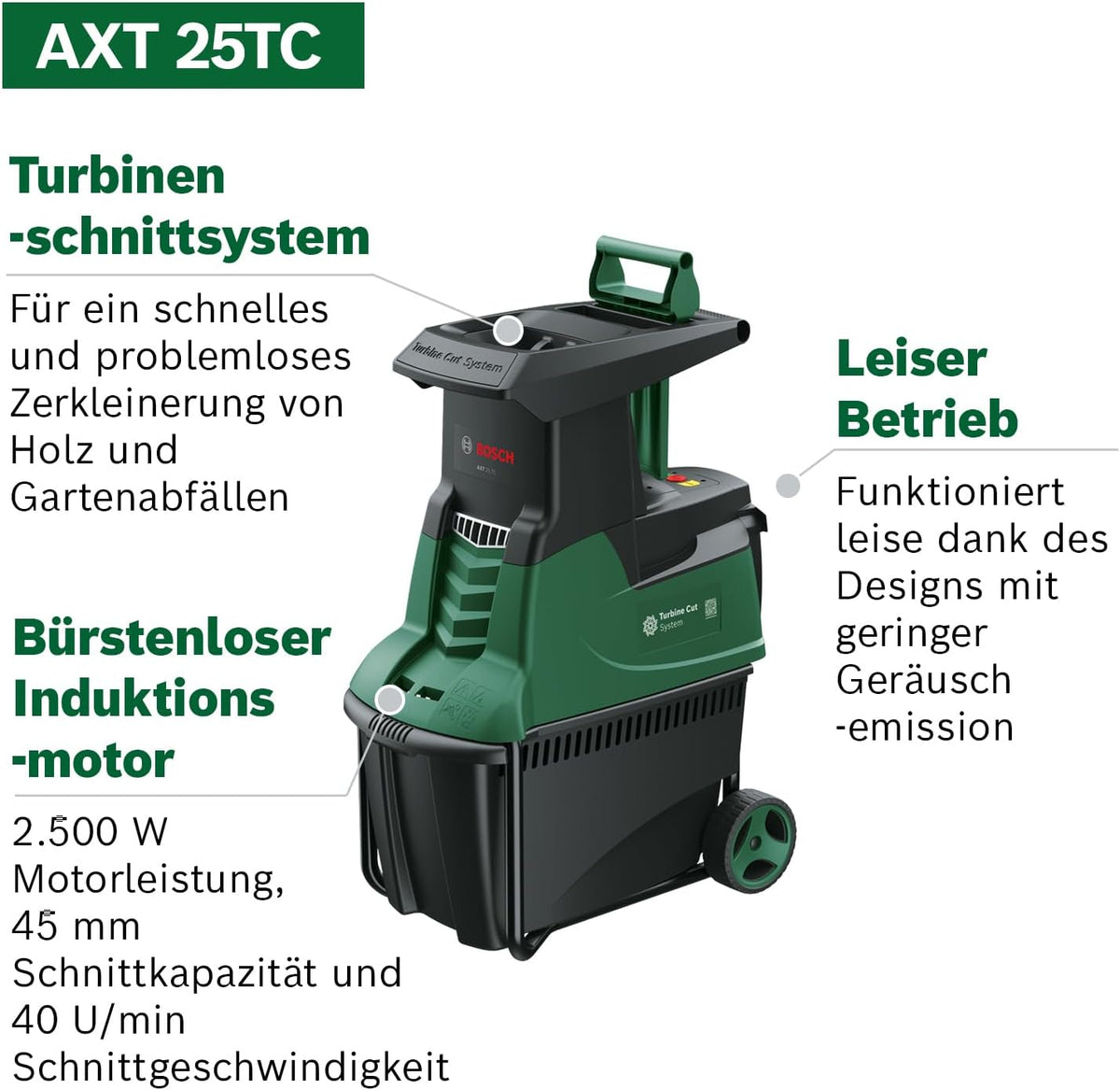 Bosch AXT 25 TC Biotriturador de Turbina 2500 W con Cesto de 53 L y Guantes - imagen 3