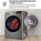 RH90V9PV2N Secadora con Bomba de Calor 9 kg Dual Inverter, Serie 900, Inox Antihuellas, Clase C
