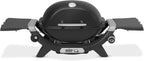 Weber Q 1200N Barbacoa de Gas Portátil con Mesas Laterales y Termómetro, Negro Medianoche