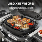Weber Q 1200N Barbacoa de Gas Portátil con Mesas Laterales y Termómetro, Negro Medianoche