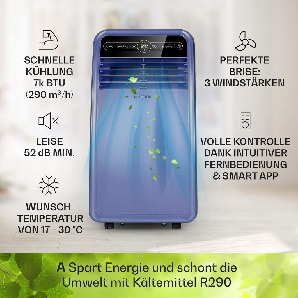Klarstein Aire Acondicionado Portátil 4 en 1 con Control por App, hasta 12000 BTU