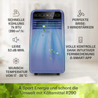 Klarstein Aire Acondicionado Portátil 4 en 1 con Control por App, hasta 12000 BTU