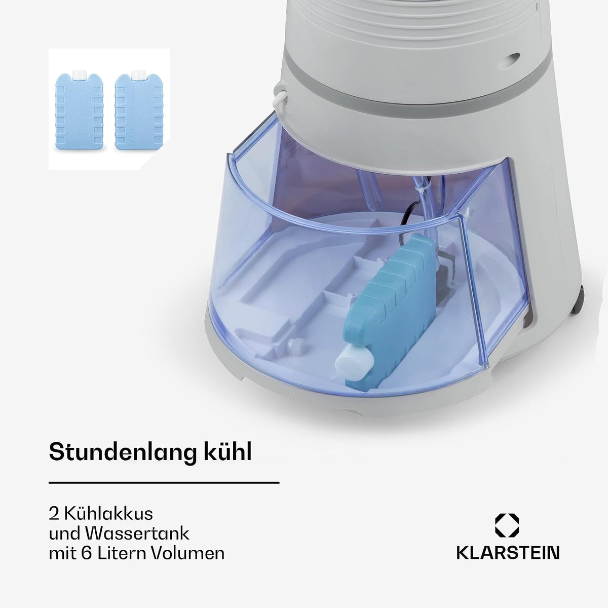 Klarstein Climatizador Evaporativo 4 en 1 con Humidificador e Ionizador, 6 L, 30 W, Plata