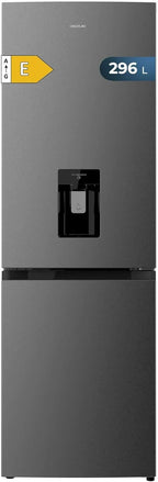 Cecotec Bolero CoolMarket Combi 296 DF WD Dark Frigorífico Combi 296 L con Dispensador de Agua