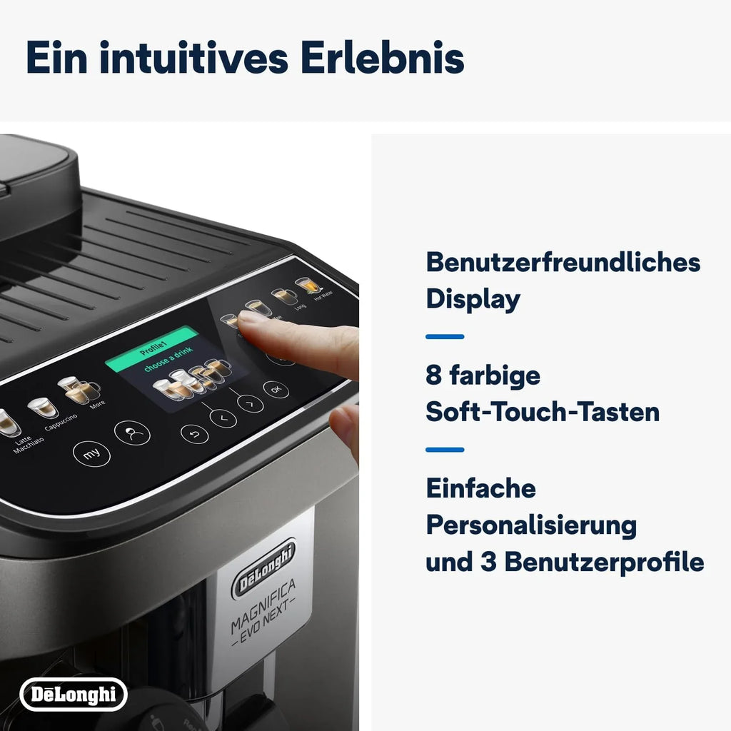 De'Longhi Magnifica Evo ECAM 292.81.B Cafetera Superautomática con LatteCrema, 7 Bebidas