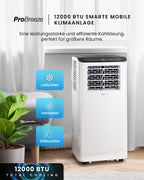 Pro Breeze Aire Acondicionado Portátil 12000 BTU hasta 50 m² con App, Clase A, R290