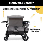 Delta Children Jeep Wrangler Deluxe Carrito Paseo para 4 Niños con Toldo y Nevera