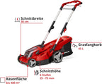 Einhell RASARRO 36/42 Cortacésped a Batería 36 V, 42 cm, hasta 725 m², con 2 Baterías 5,2 Ah