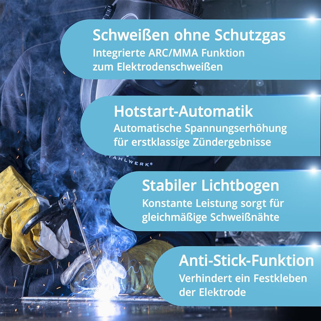 STAHLWERK MTM-200 ST Soldador 3 en 1 TIG, MIG/MAG y MMA hasta 200 A, Arrastre de 4 Rodillos