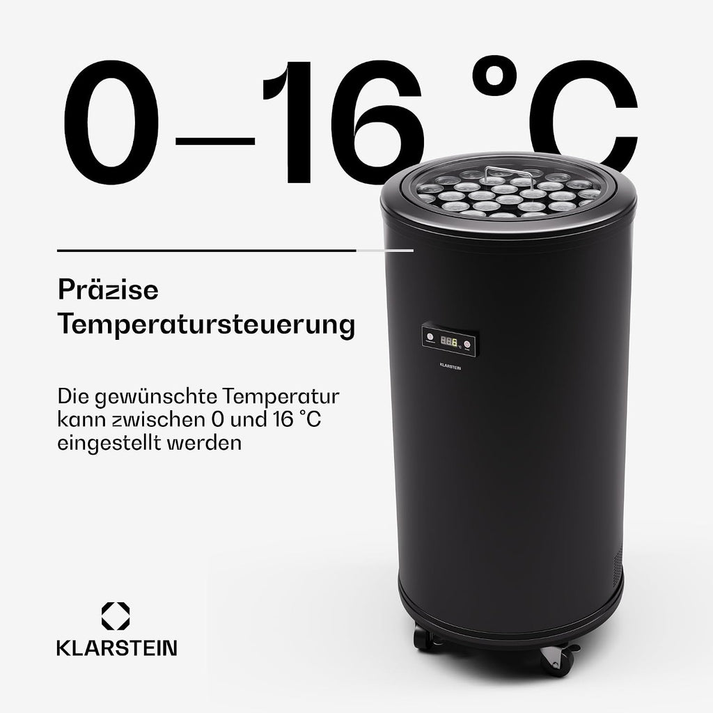 Klarstein Beersafe L Nevera para Bebidas 75 L de Acero Inoxidable con Pantalla LED, 0-16 °C