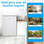 Midea MDRD168FGE01 Mini Frigorífico 113 L con Congelador, Bajo Encimera, Silencioso 39 dB, Blanco