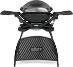 Weber Q 2400 Barbacoa Eléctrica con Soporte y Mesas Laterales, 54 x 39 cm, Dark Grey