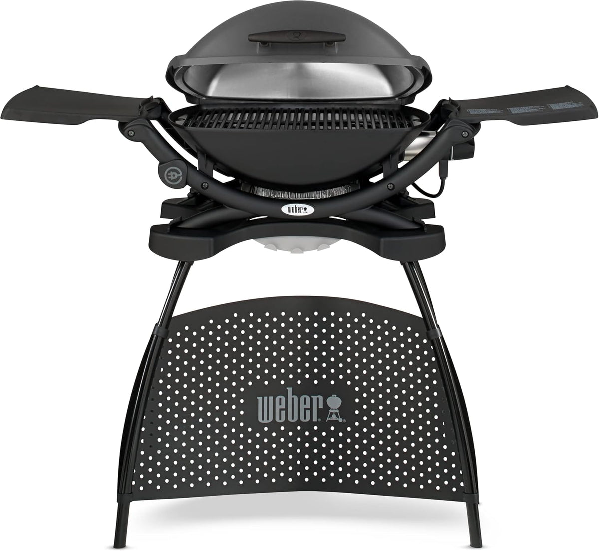 Weber Q 2400 Barbacoa Eléctrica con Soporte y Mesas Laterales, 54 x 39 cm, Dark Grey