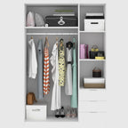 DEKIT Grupo Rimobel Armario Ropero 3 Puertas y 3 Cajones Blanco 121 x 184 x 52 cm