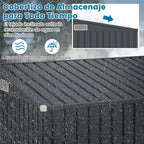 COSTWAY Caseta de Jardín Metálica 235 x 117 x 185 cm con 2 Puertas y Techo Inclinado, Gris