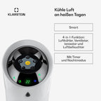 Klarstein Climatizador Evaporativo 4 en 1 con Humidificador e Ionizador, 6 L, 30 W, Plata