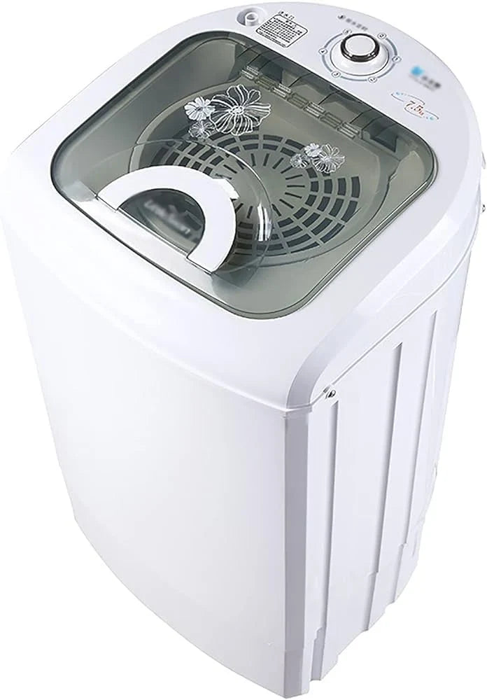 Lavadora Portátil 2 en 1 con Centrifugadora 7,5 kg, Carga Superior y Temporizador, Blanco