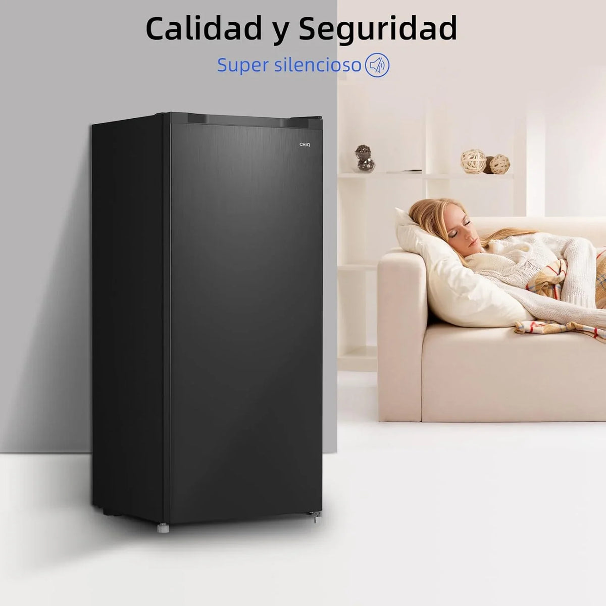 CHiQ FSD160D4E Congelador Vertical 145 L, Congelación Rápida, Silencioso, Negro