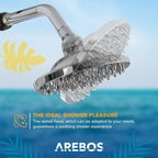 Arebos Ducha Solar 35 L de 216 cm con Termómetro y Lavapiés, Negra