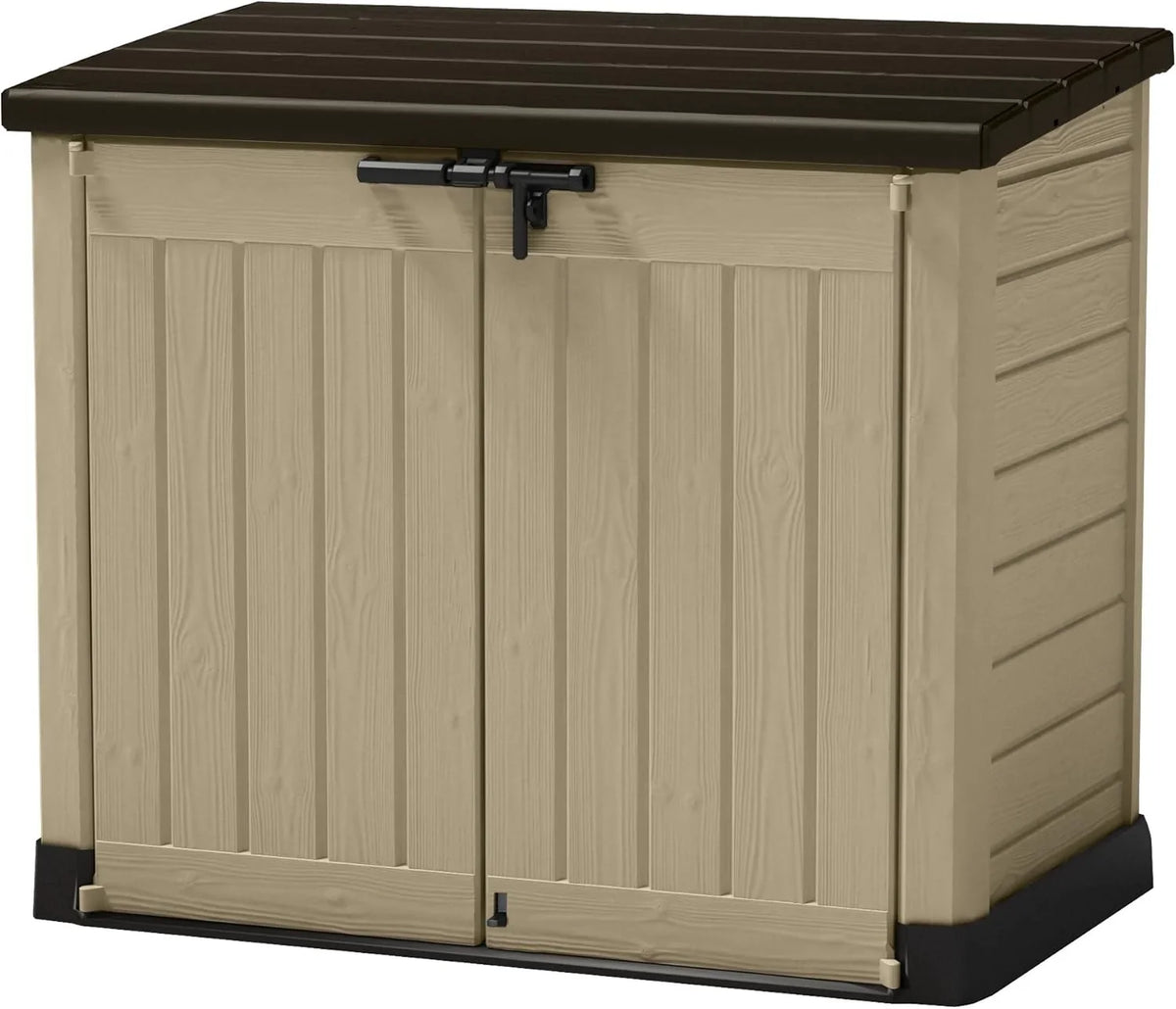 Keter Sio Max Cobertizo de Resina 1200 L con Doble Puerta y Tapa Abatible, Topo/Beige