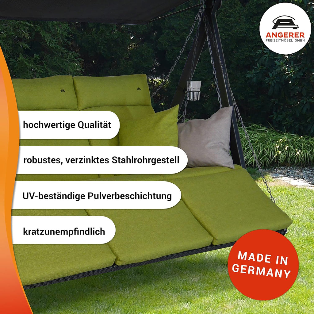 Angerer Lounge Smart Balancín de Jardín con Techo, Convertible en Cama, Gris Ceniza
